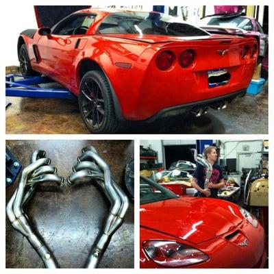 C6 Z06 Corvette in for LG Super Pro Longtube headers ~ we've been a LG Motorsports distributor and partner for years and years~