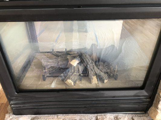 Heatnglo Pier 3 sided fireplace that needed some attention. This is pre-cleaning and inspection.