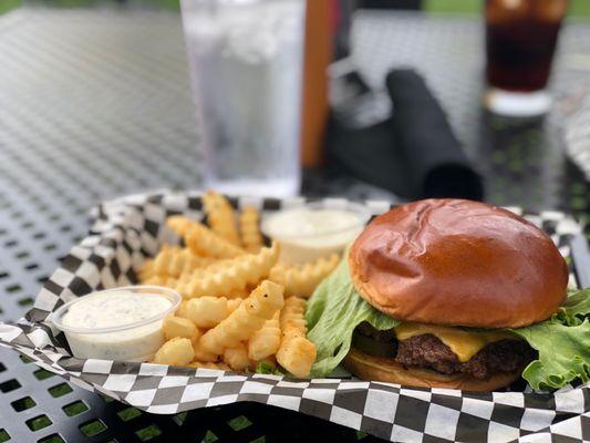 The house dill ranch dipping sauce is awesome. I got 2. Perfect amount to dip Crinkle Cut Fries + Og Punk Burger. June 2021