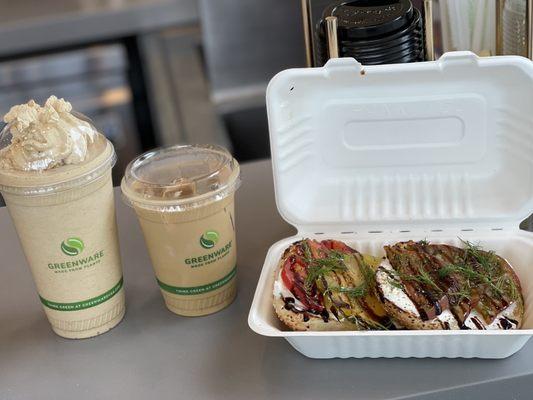 A Classic Blended, a cold brew, and the Farmer's Market bagel. All three were delicious!