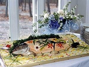 Poached Atlantic Salmon Decorated by Chef Pierre