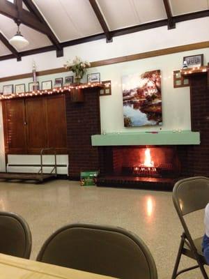 Lovely fireplace in the main room.