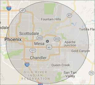 Mesa Computer Repair Service's service radius