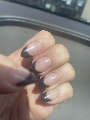 Black pointed French tips