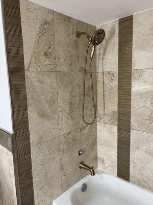 New tile in the shower zone