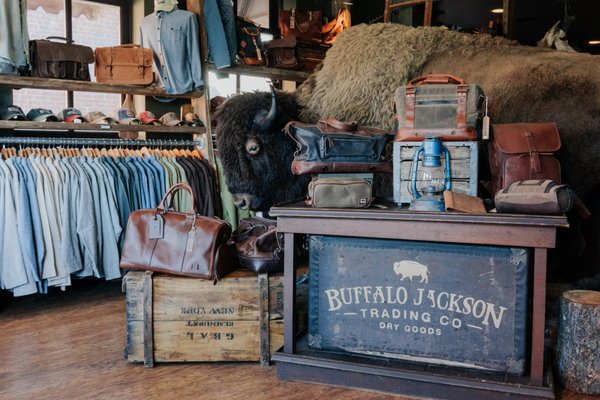 Buffalo Jackson Trading Co. Leather bags and apparel