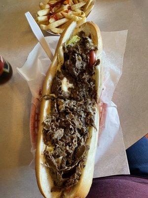 Cheese steak hoagie