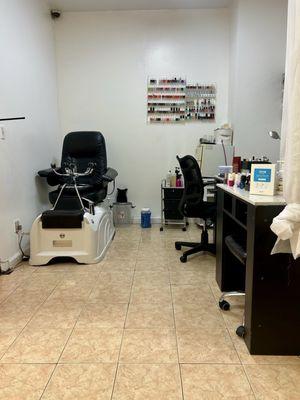 Inside nail area