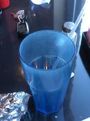 My empty water cup that my waiter didn't bother asking to refill.