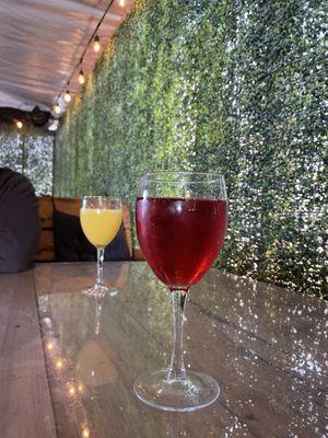 Cranberry/orange mimosas