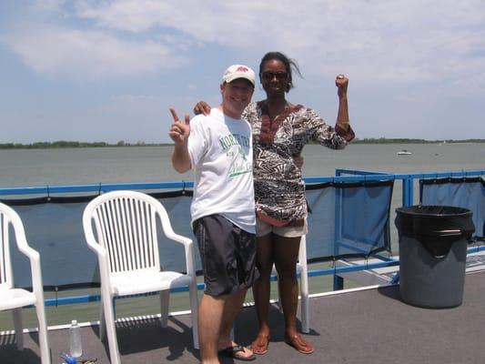 Upper Deck of Club Fred Party Barge w Uptown Singles Meetup