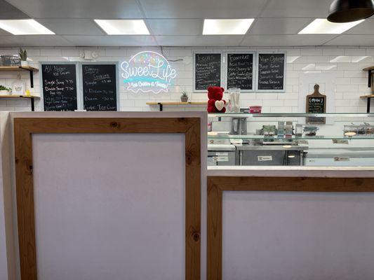 Front counter and menu