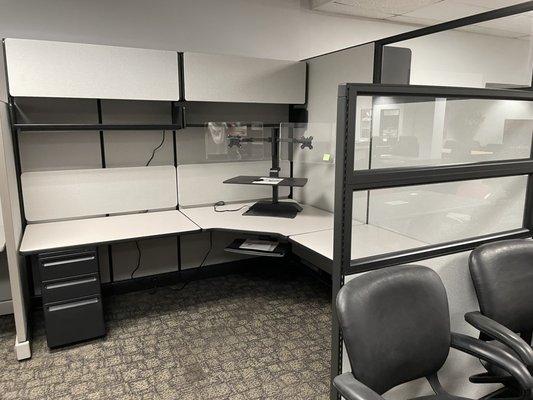 Remanufactured Herman Miller Cubicles. New fabric, laminate and paint. New look without the new price.