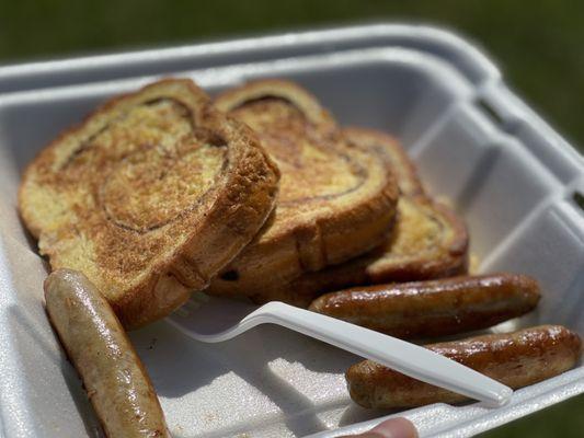 Cinnamon French Toast with sausage links