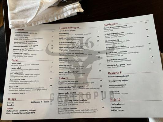 Regular menu