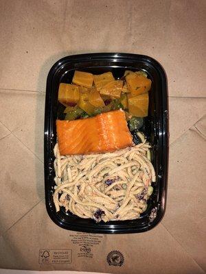 tea smoked salmon, thai noodles, beets