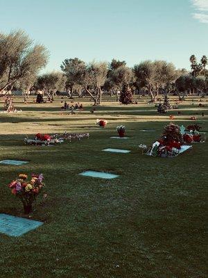 Desert memorial during the holidays