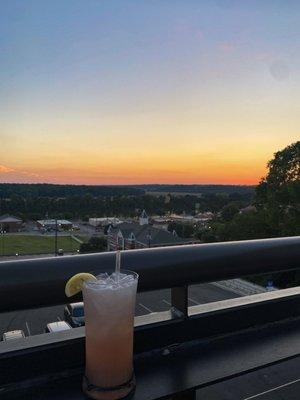 Blackberry Sparkler and rooftop view