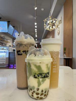 Oreo Milk Tea, Classic Uji Matcha, Cheese Foam Mountain Green Tea