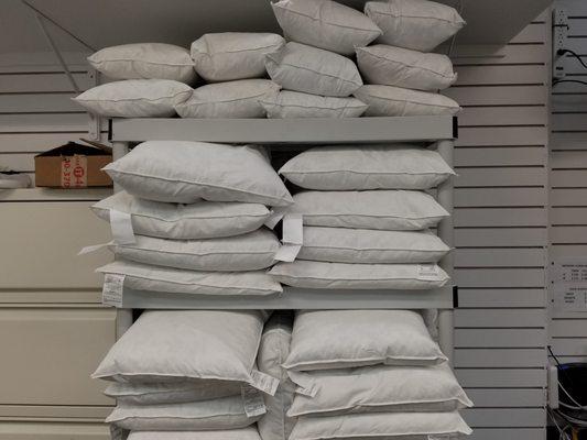 Pillow inserts in all the sizes in Polyester and Feather & Down. Large selection of Sleeping pillows.