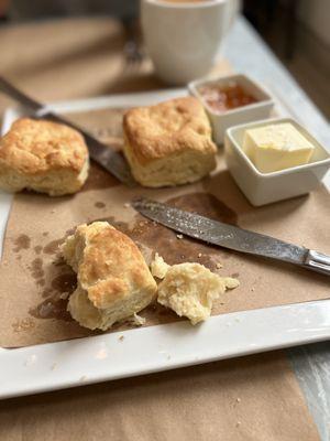 Scratch Biscuit with Orange Marmalade and Butter. Had to grab a bite before taking the pic haha