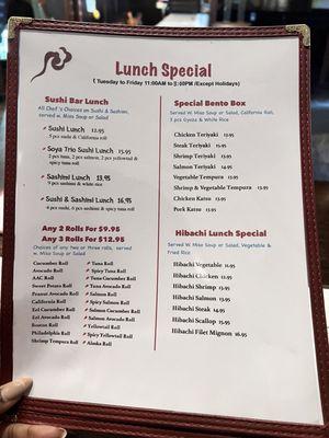 Lunch Menu