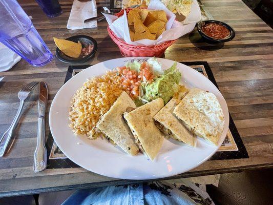 Shrimp and crab quesadillas