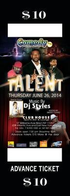 talent live @ the club house sports bar lounge comedy Thursday