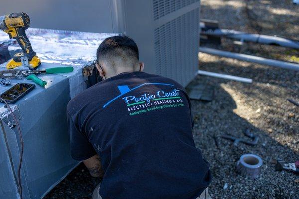 HVAC unit install.