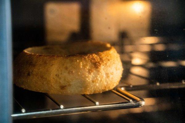 Freshly baked bread bowls