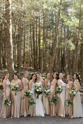 All the bridesmaids bouquets were beautiful