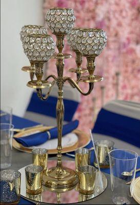 Shop for our Medium Gold Candelabra
 at -https://www.belleadou.com/centerpieces