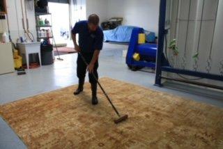 Grooming rug to set the pile