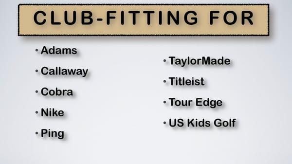 Custom Club-fitting for the major golf club manufacturers at the US 1 Golf Center, Inc.