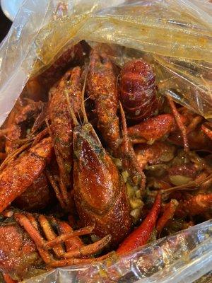 Spicy garlic butter crawfish