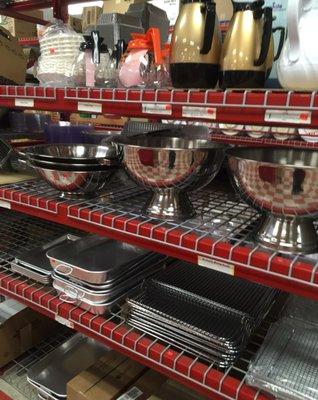 Pans, dish-wares and supplies