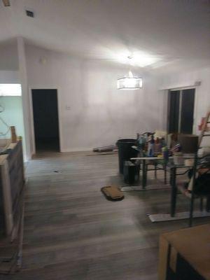 1200 sq feet of flooring installed at the Flip House