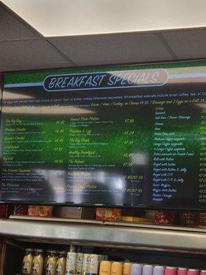 Breakfast specials menu