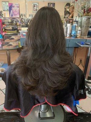 Lots of layer for long hair