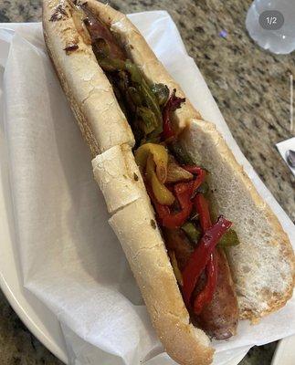 Greek (loukaniko) sausage sub!