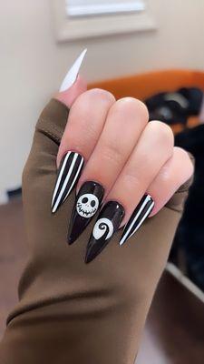 Jack skellington Halloween nails