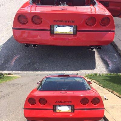 87' Corvette - rear end paint correction.