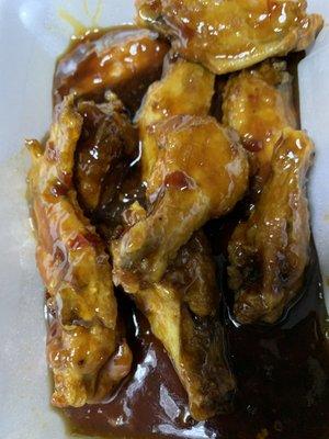 Chilling glazed wings