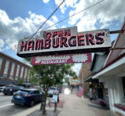 Outside vintage sign.