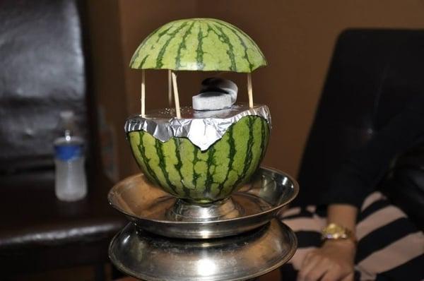 Watermelon, Pineapple, Orange & Apple bowls at Sunset Hookah Lounge.