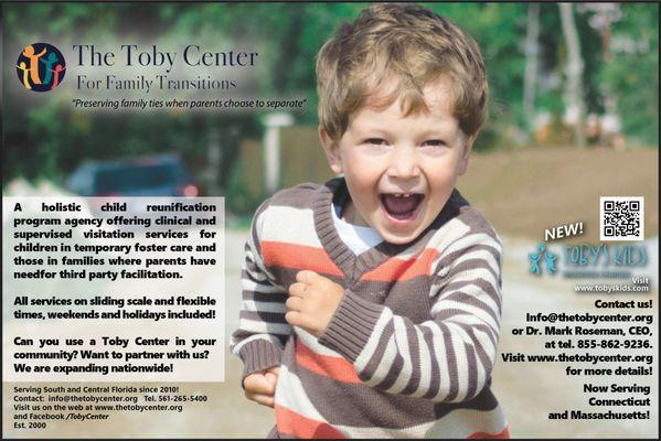 The Toby Center offers multiple services to reunify children with non custodial parents!  Affordable, Flexible and Accountable!