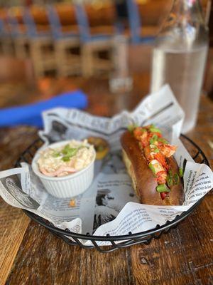 New England Lobster Roll with spicy coleslaw