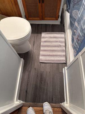 nice new flooring in bathroom