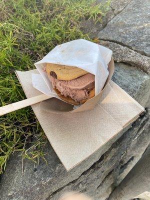 Chocolate chip & peanut butter with chocolate ice cream