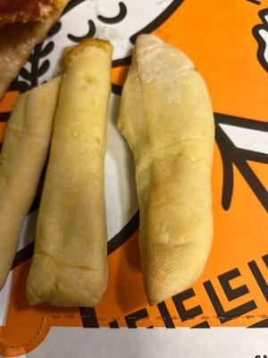 Dry, flavorless breadsticks.